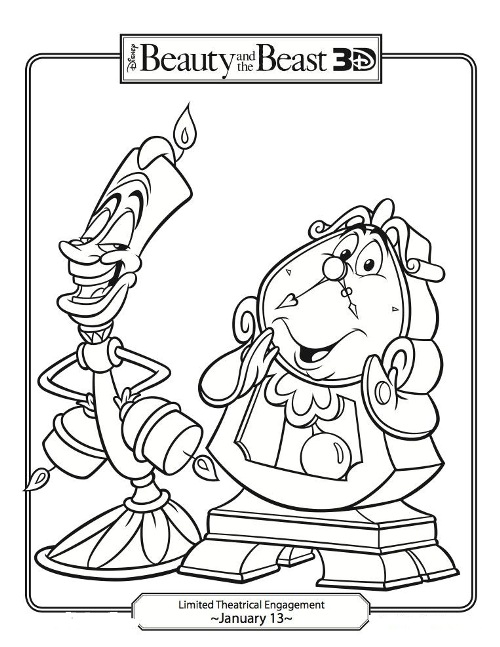 Lumiere And Mr Coloring Page