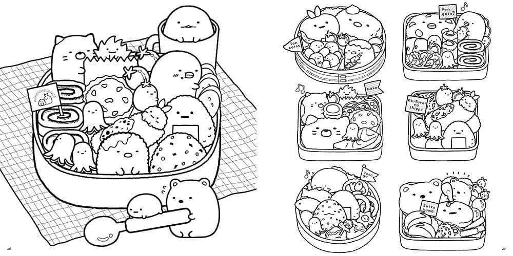 Lunch Box Sumikko Gurashi Coloring Page