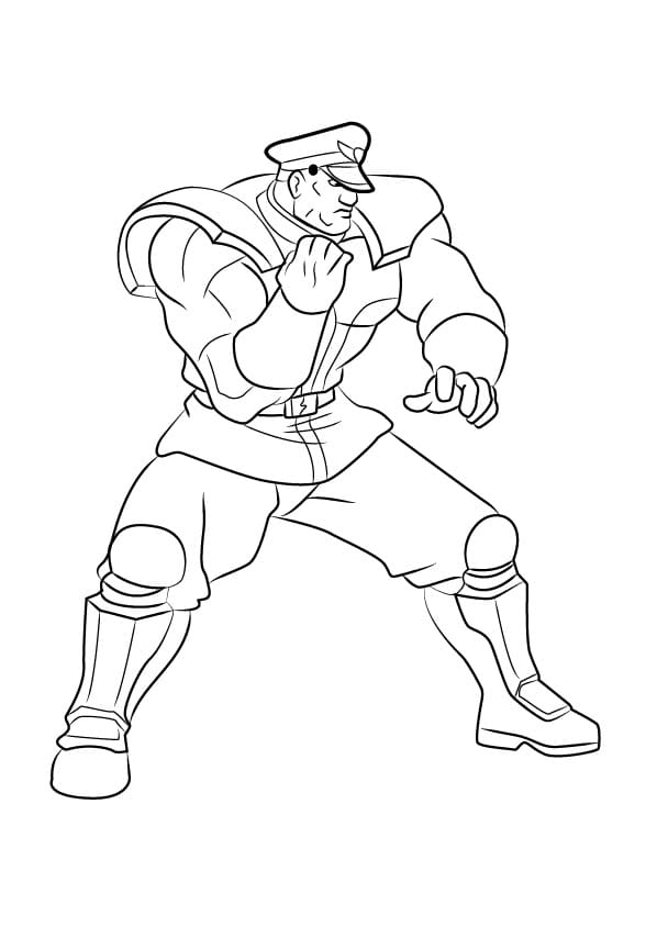 M. Bison from Street Fighter Coloring Page