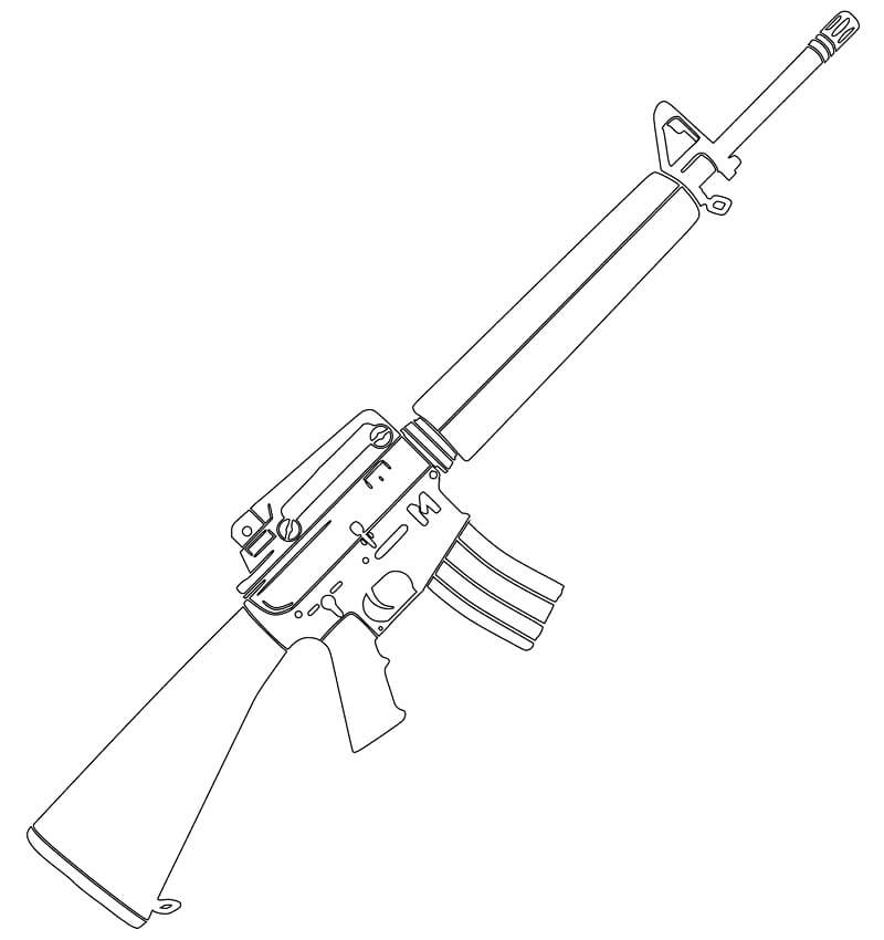 M16 Coloring Page