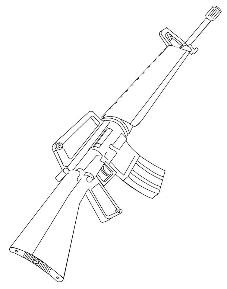 M16 Rifle Coloring Page