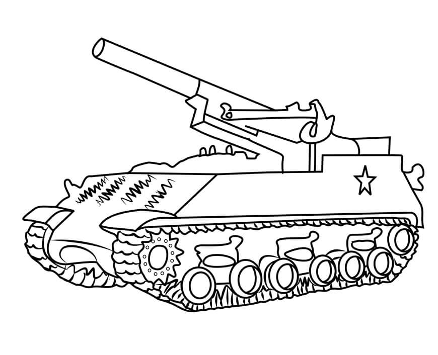 M43 Army Tank Coloring Page