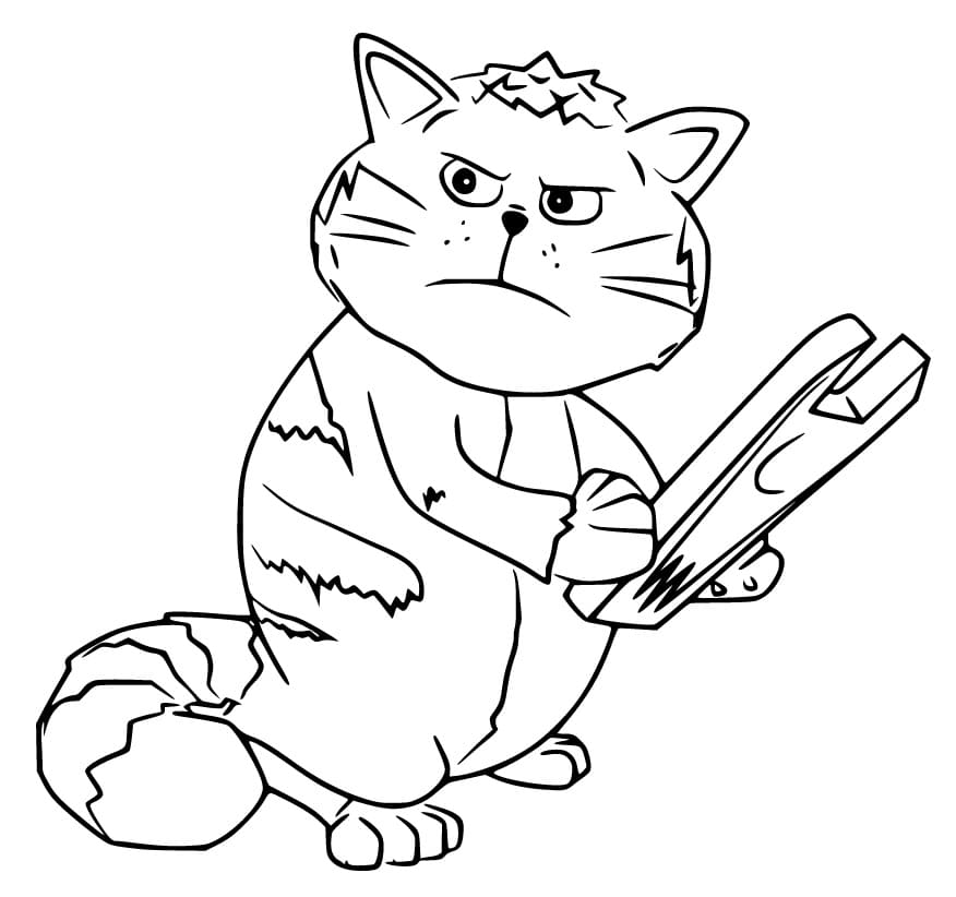 MAD Cat from Inspector Gadget Coloring Page