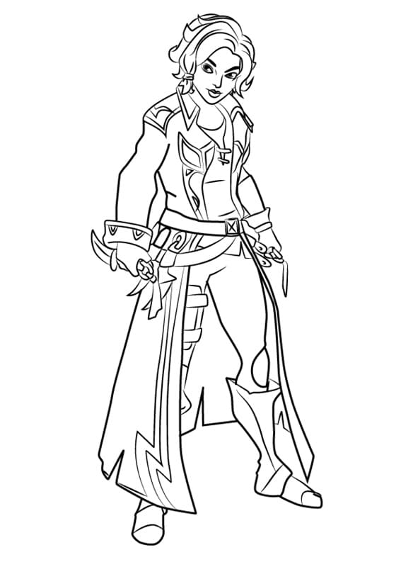 Maeve from Paladins Coloring Page
