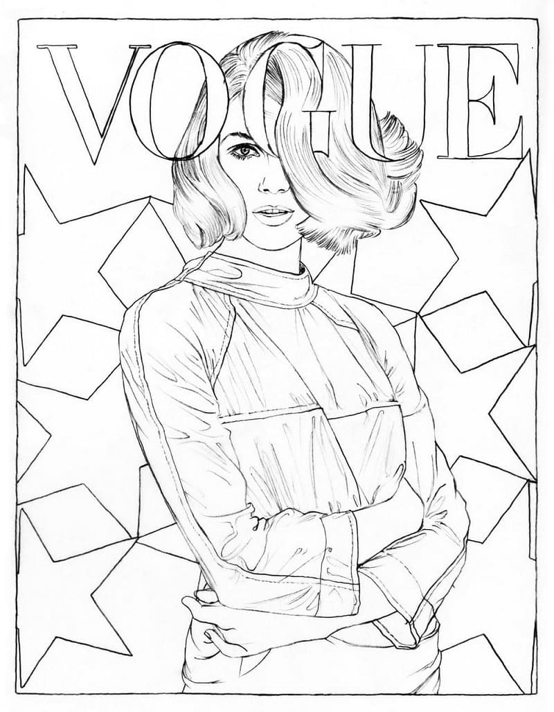 Magazine Cover Girl 1 Cool Coloring Page