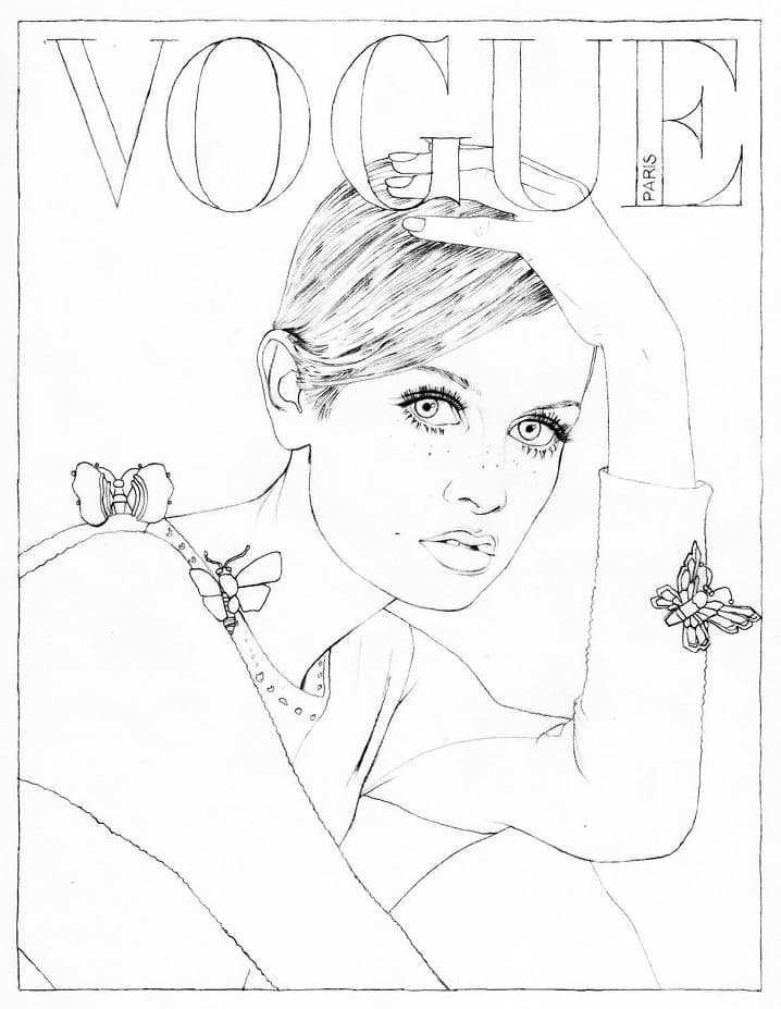 Magazine Cover Girl 2 For Kids Coloring Page