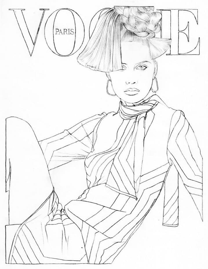 Cool Magazine Cover Girl Coloring Page
