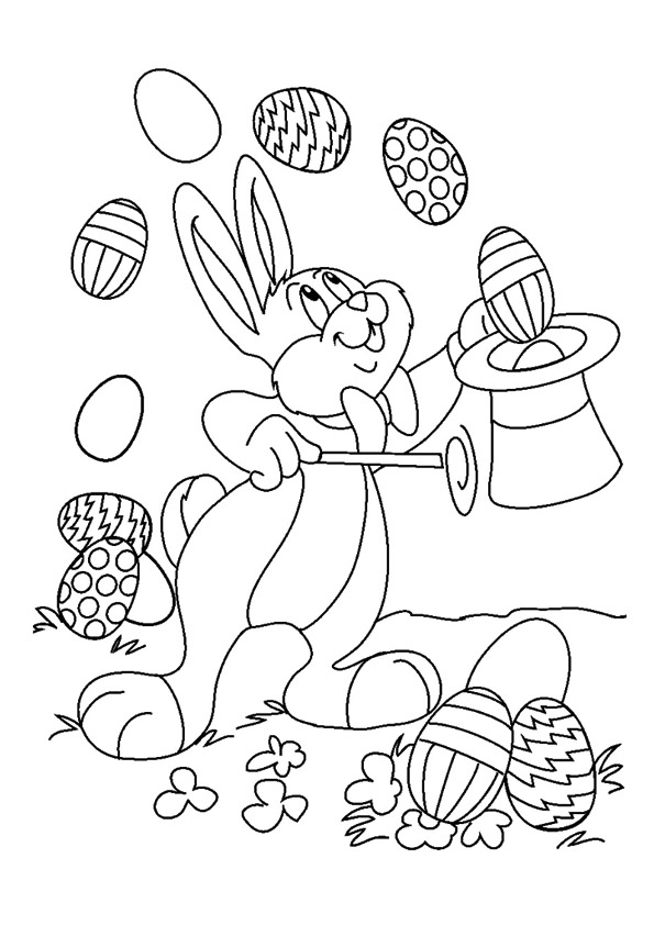 Magic Show Of Bunny Coloring Page