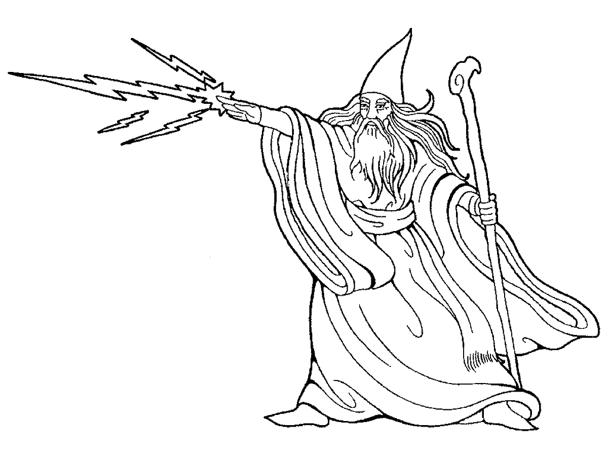 Magic Wizard Coloring Page