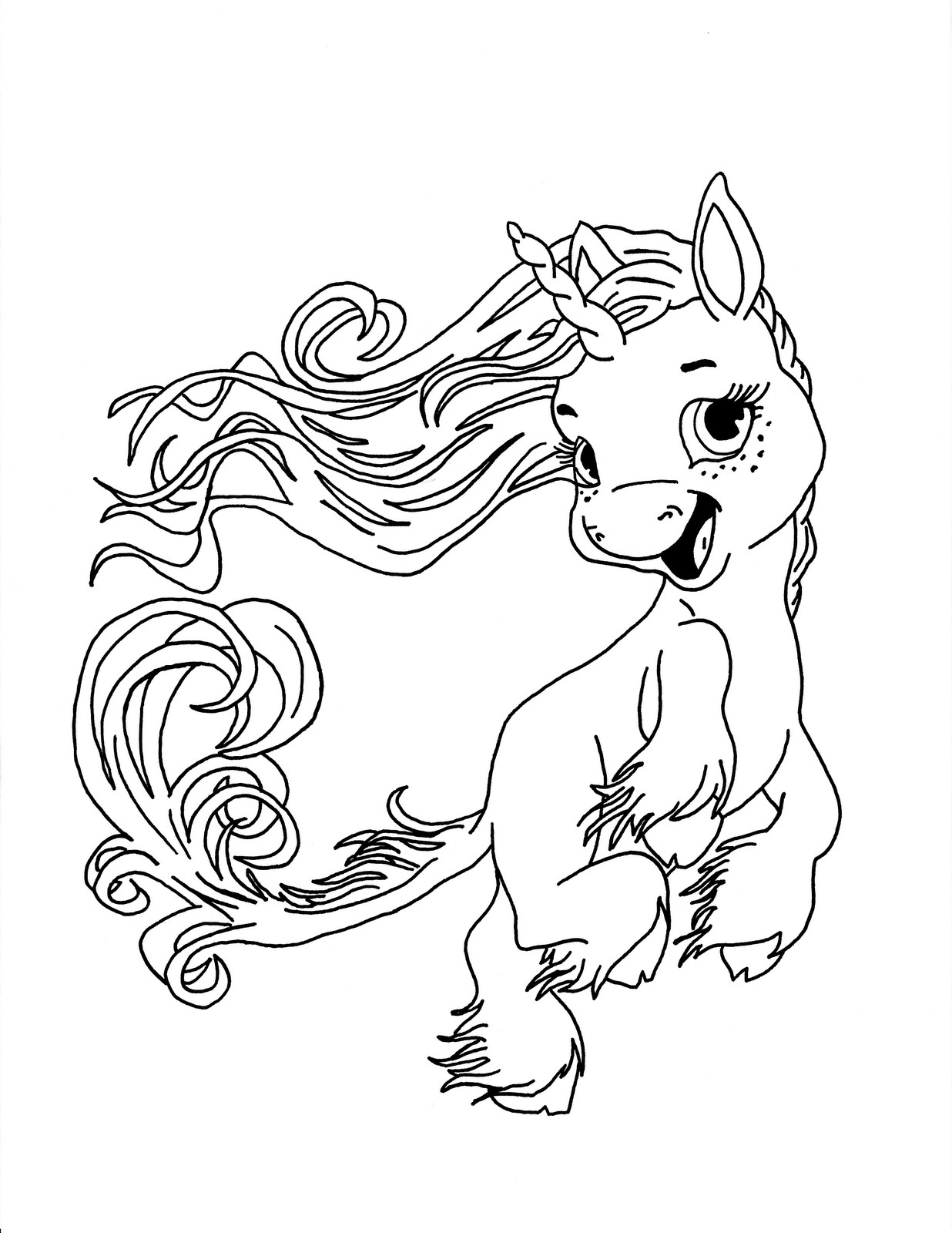 Magical Baby Unicorn Coloring Page