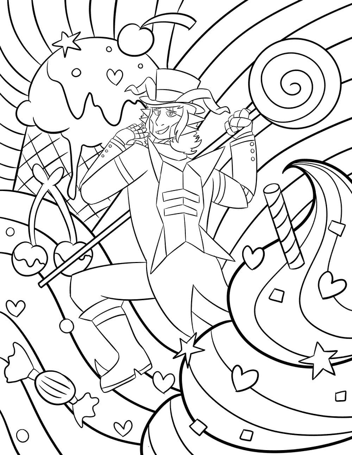 Magician in Wonderland Coloring Page