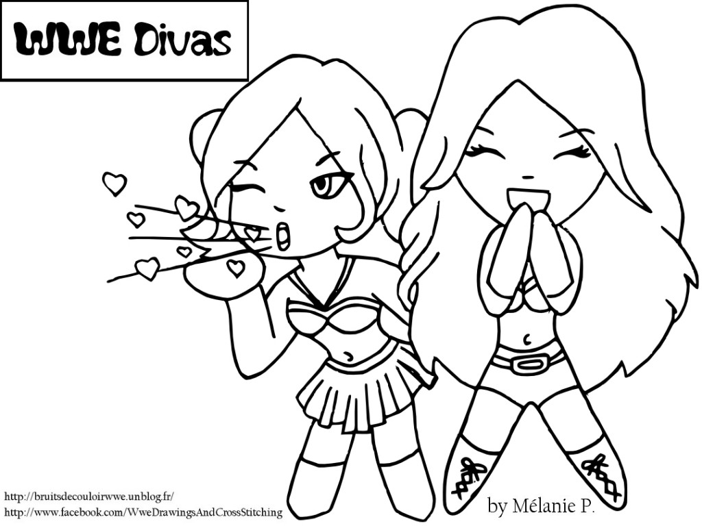 Magnificent Wwe Divas Bella Twins Coloring Page