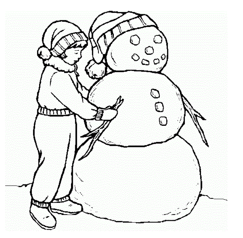 Making Snowman In Winter S Printables 499c Coloring Page