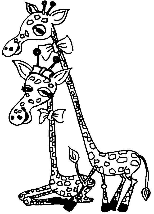 Male And Female Giraffe Animal S2083 Coloring Page