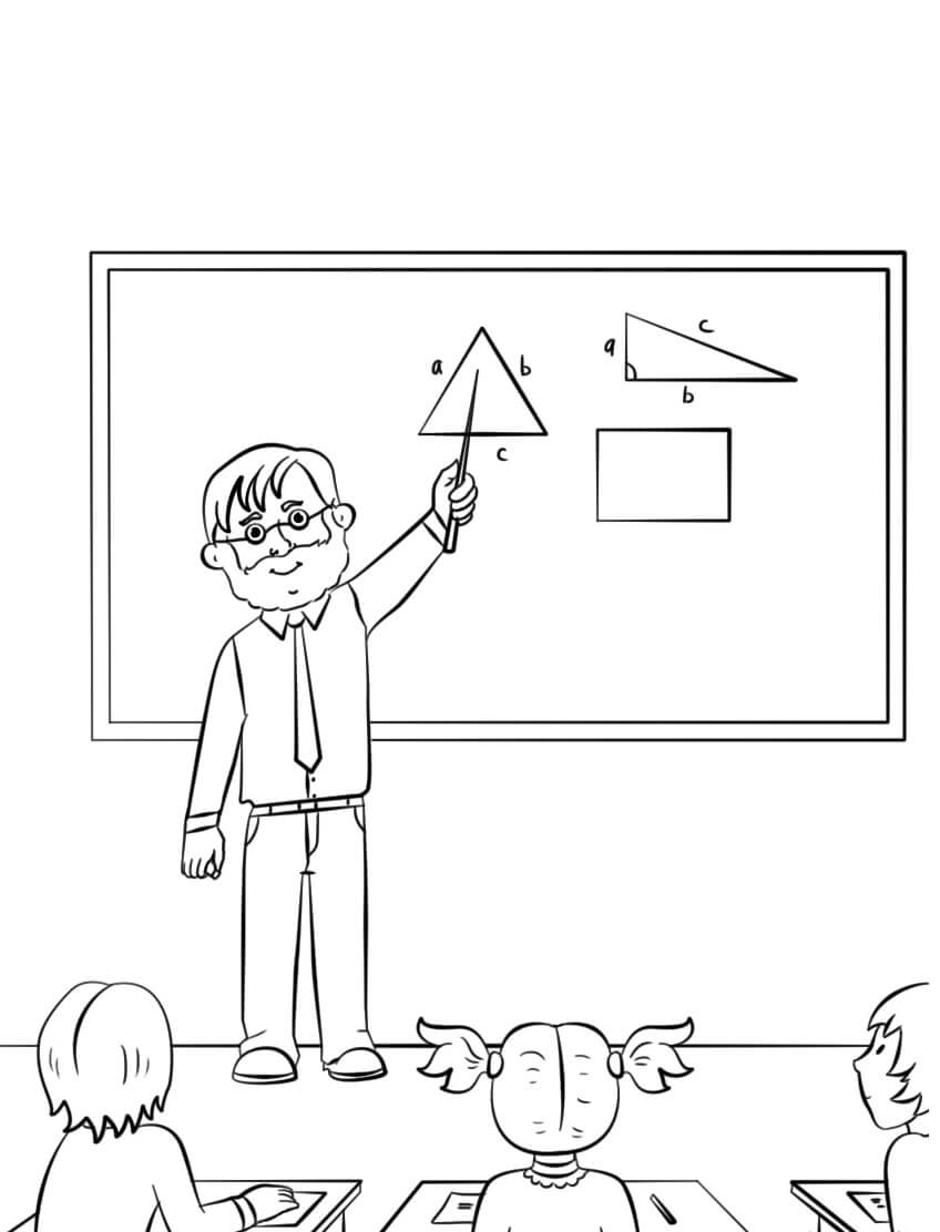 Male Teacher Coloring Page