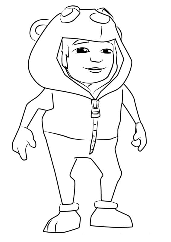 Malik from Subway Surfers Coloring Page