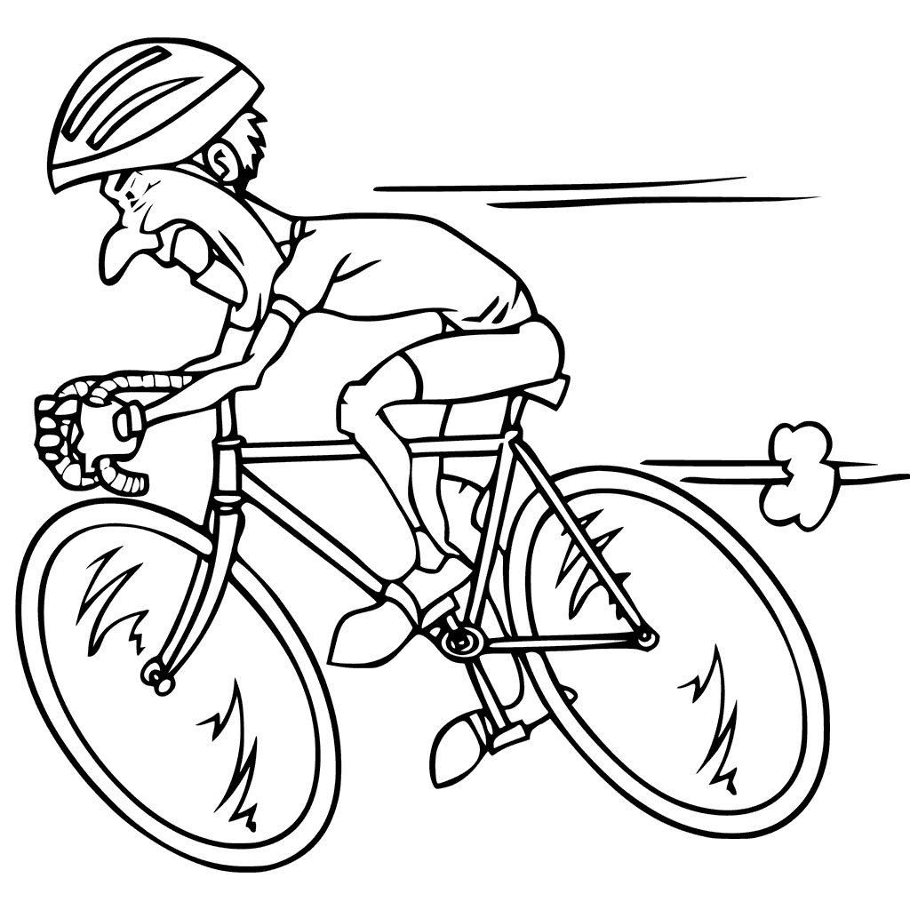 Man Cycling Coloring Page