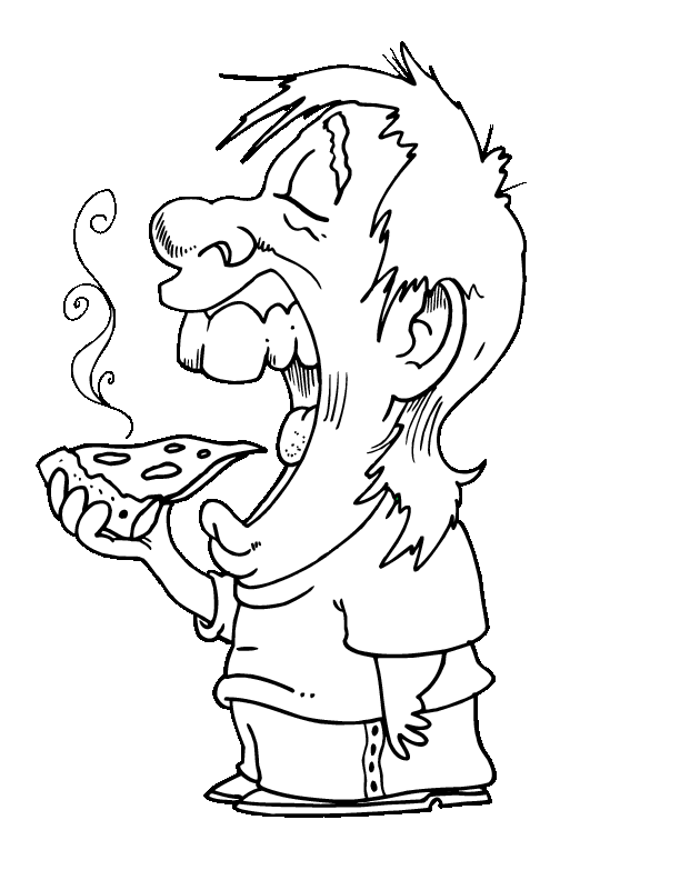 Man Eating Pizza