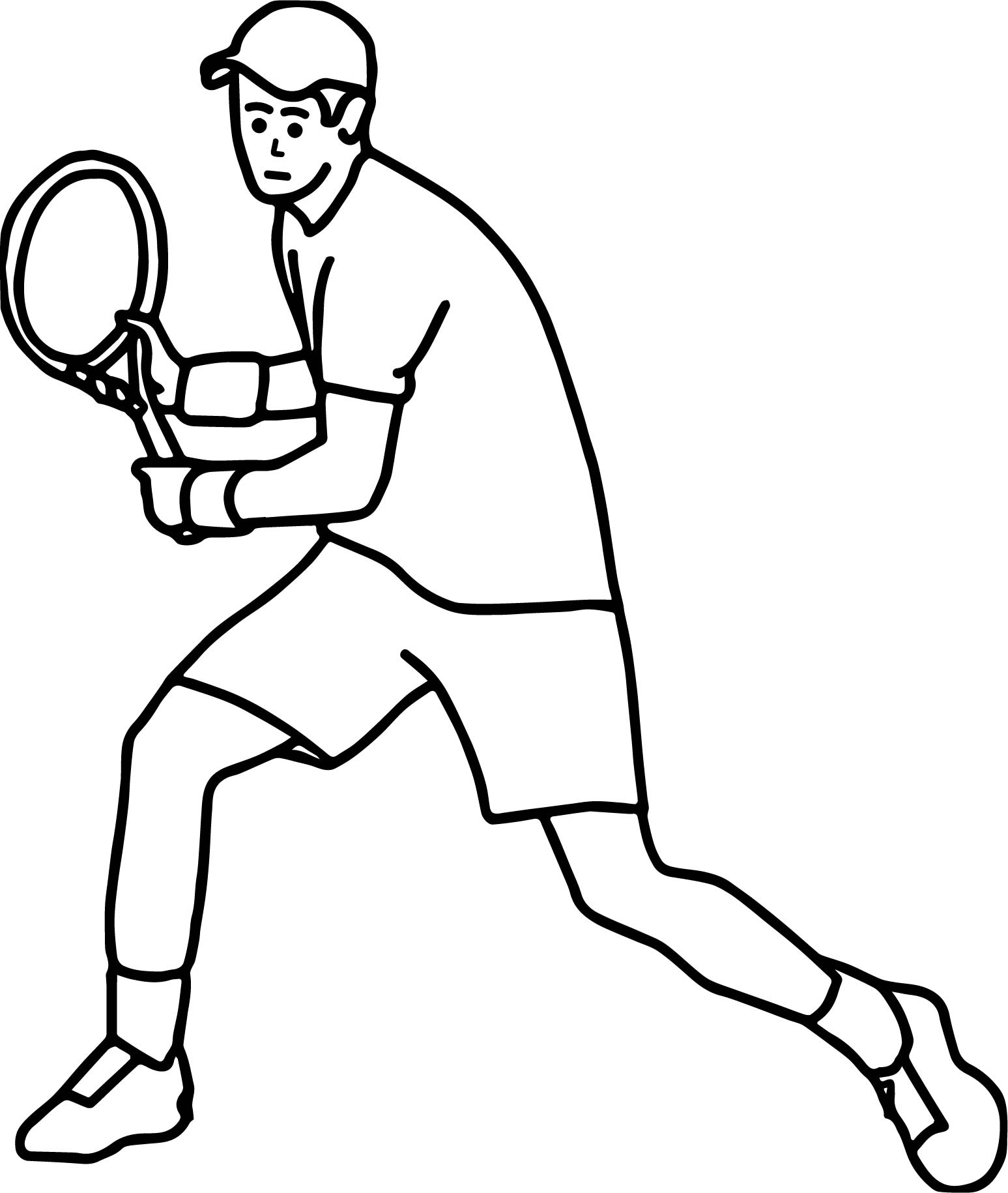 Man Playing Tennis Coloring Page