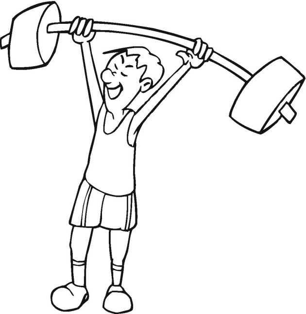 Man With Barbell Weightlifting