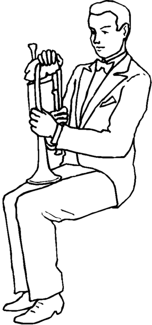 Man With Trumpet Coloring Page