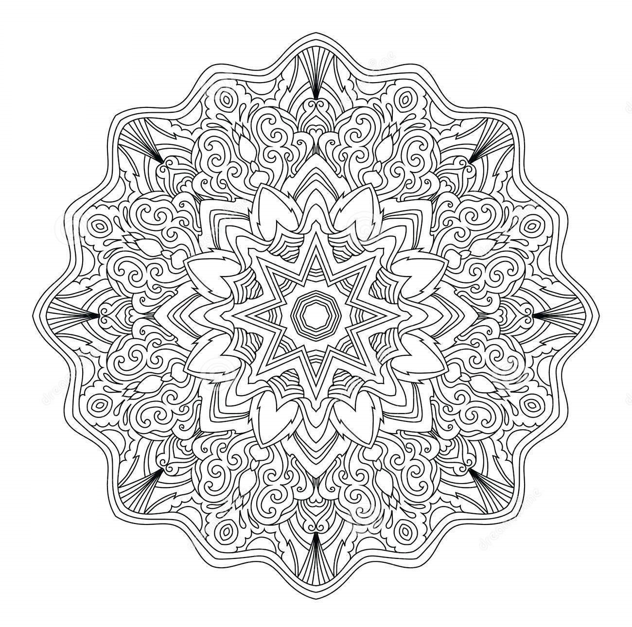 Mandala Adult Abstract Art Therapy Coloring Page
