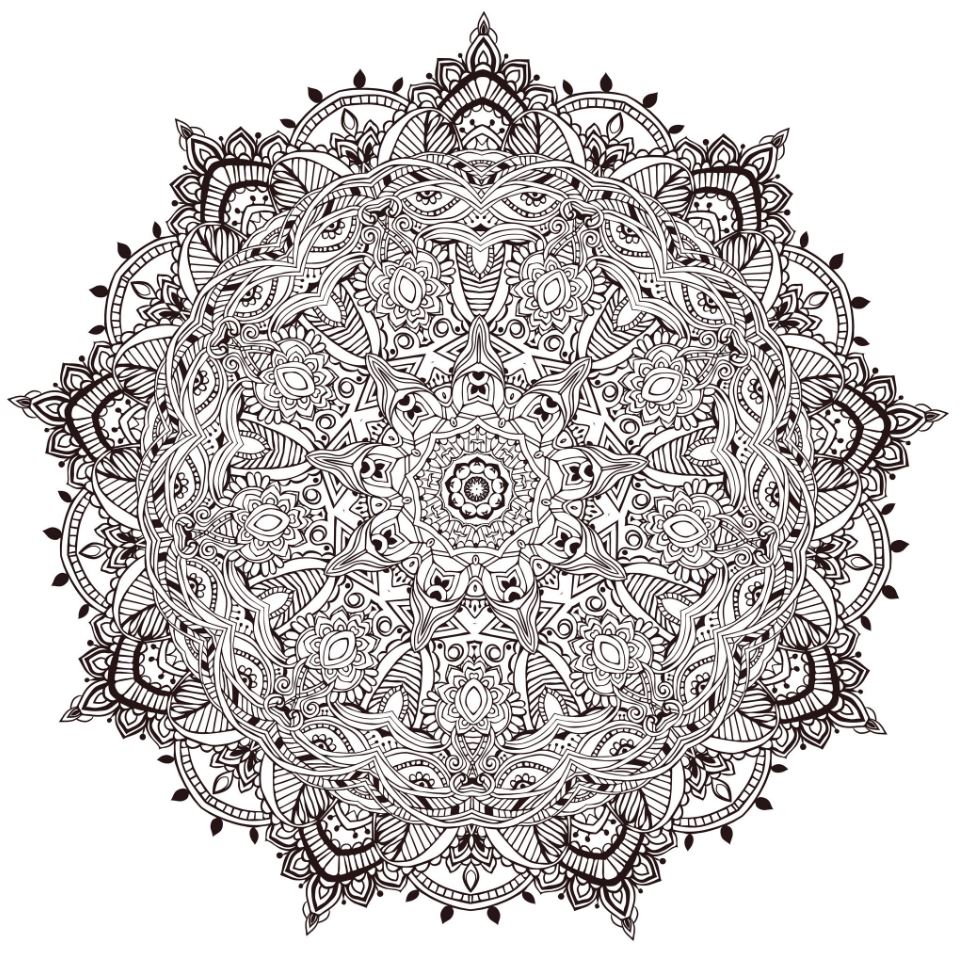 Mandala Adult Difficult Art Therapy Coloring Page