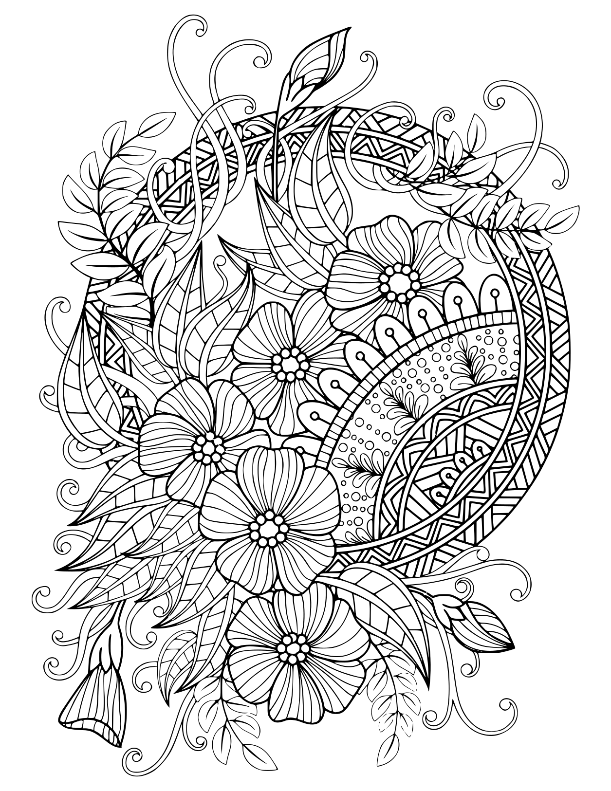 Mandala Adult Floral Nature 2020 Coloring Page