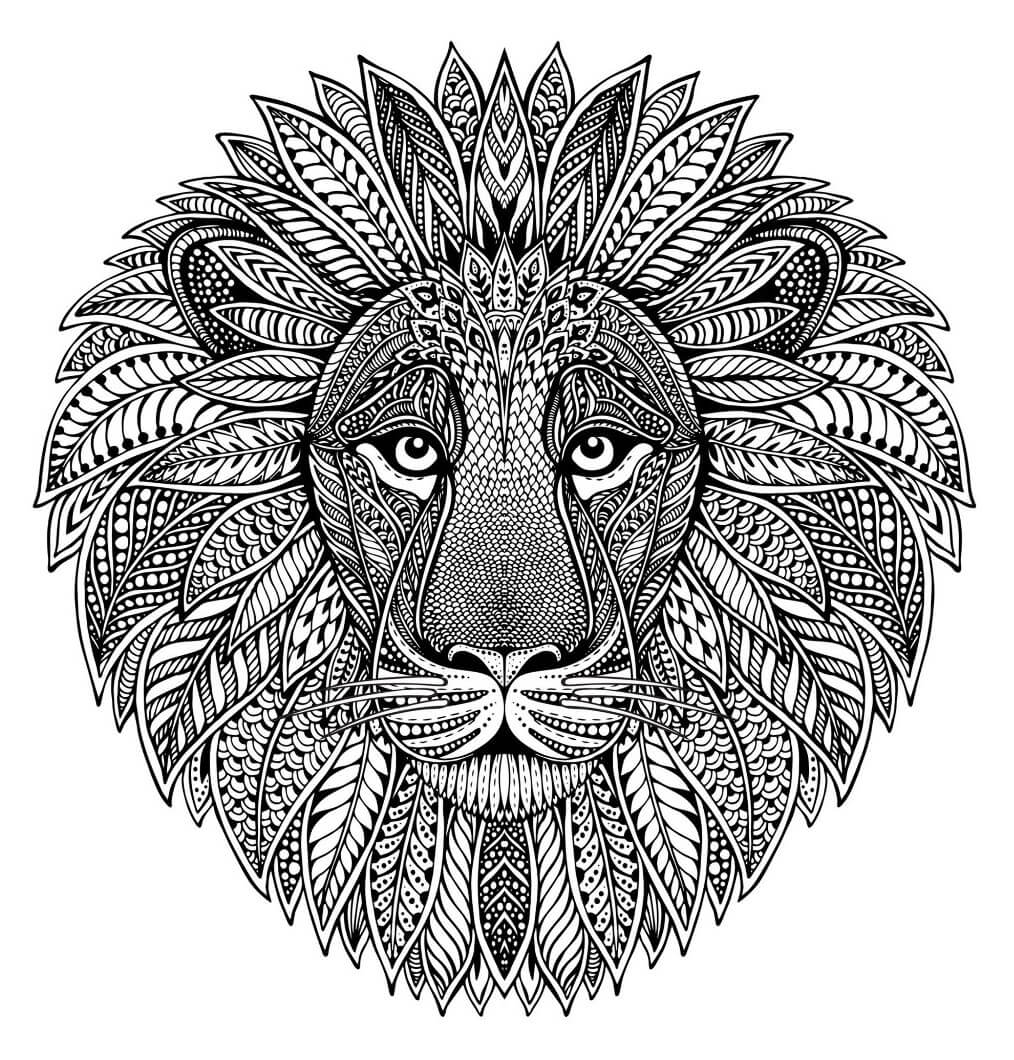 Mandala Animal Adult Lion Coloring Page