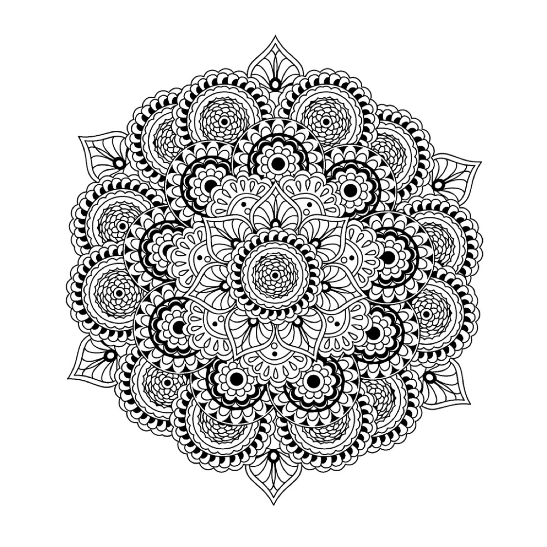 Mandala Complex Difficult To Adult Art Therapy Coloring Pages ...