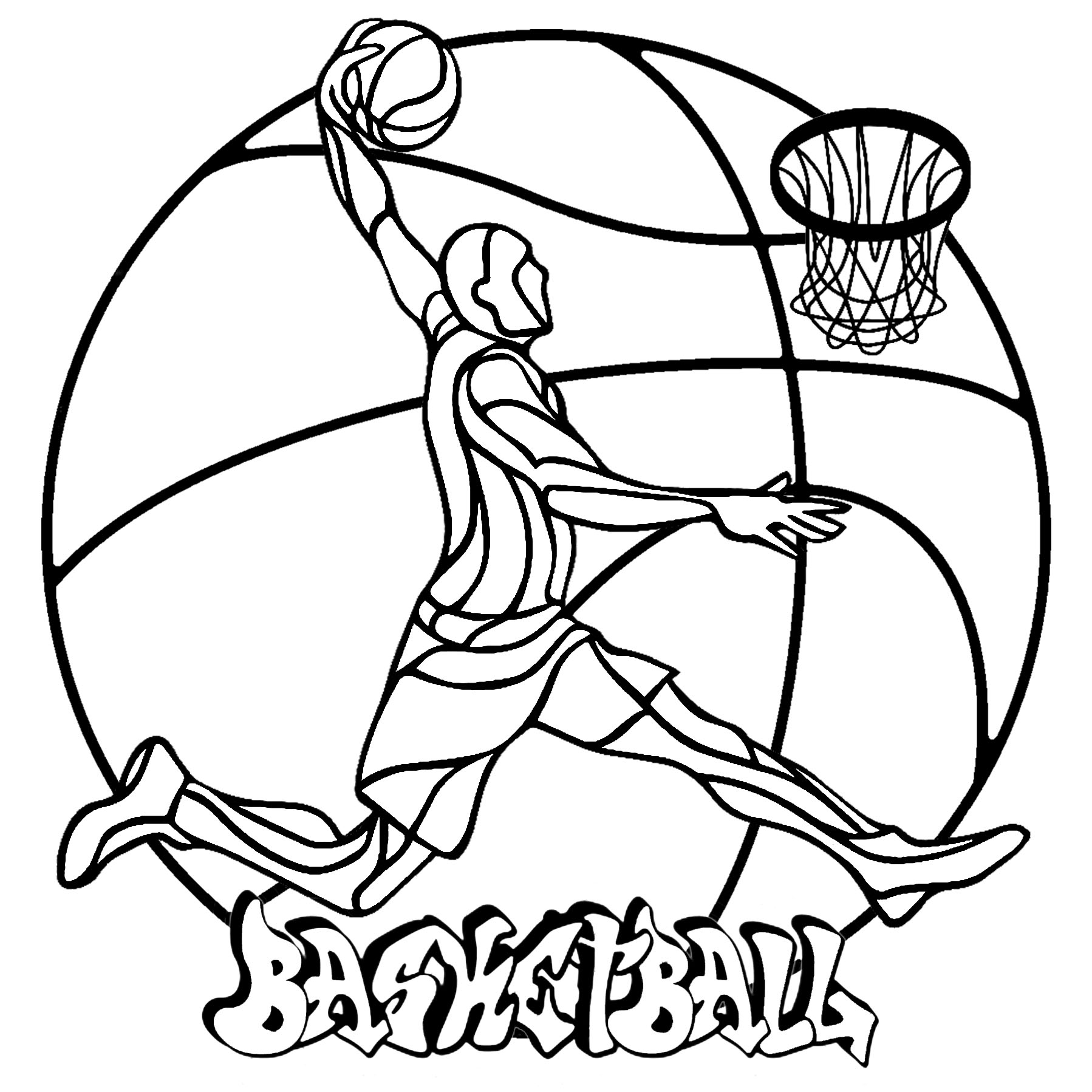 Mandala Easy Basketball Coloring Page