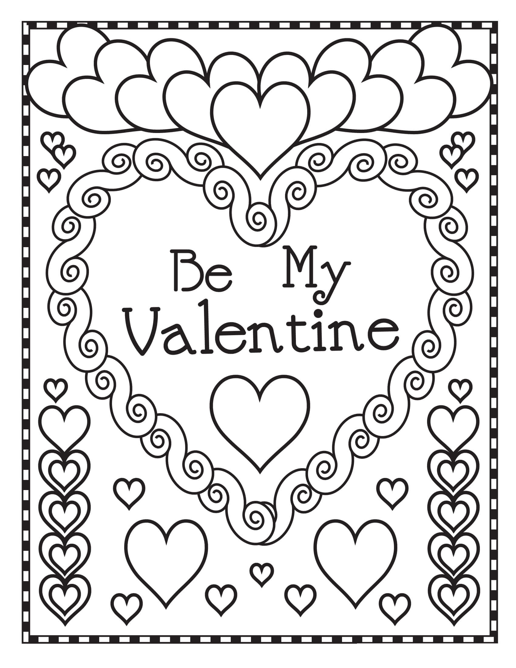 Mandala Heart Be My Valentine Coloring Page