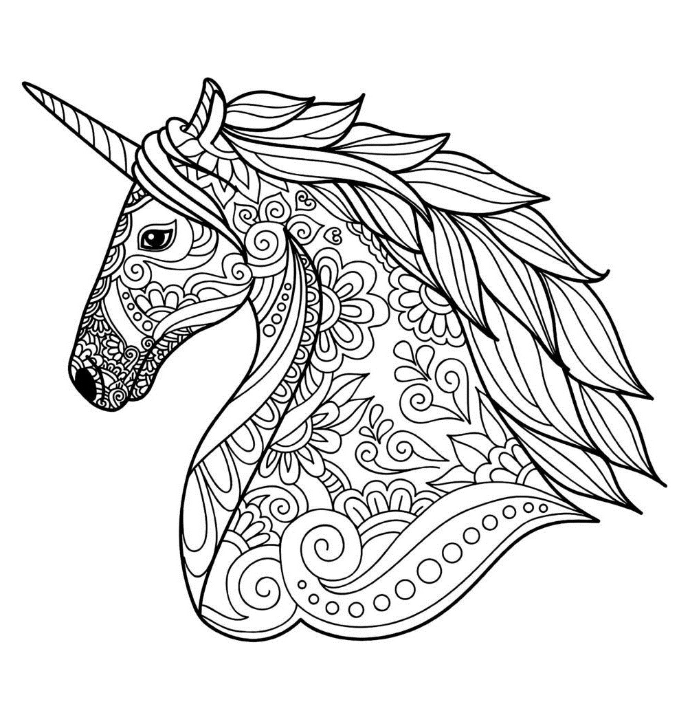 Mandala Unicorn Coloring Page