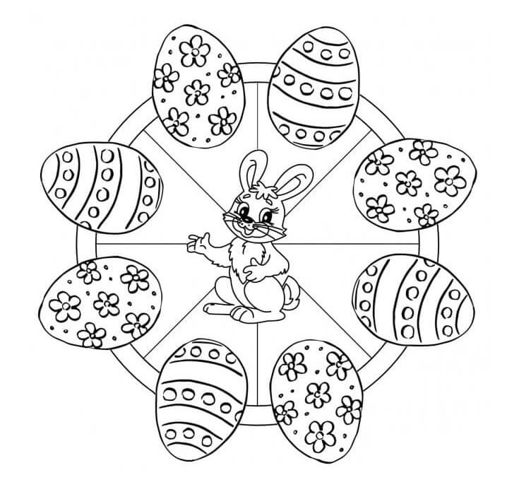 Mandala with Rabbit and Eggs