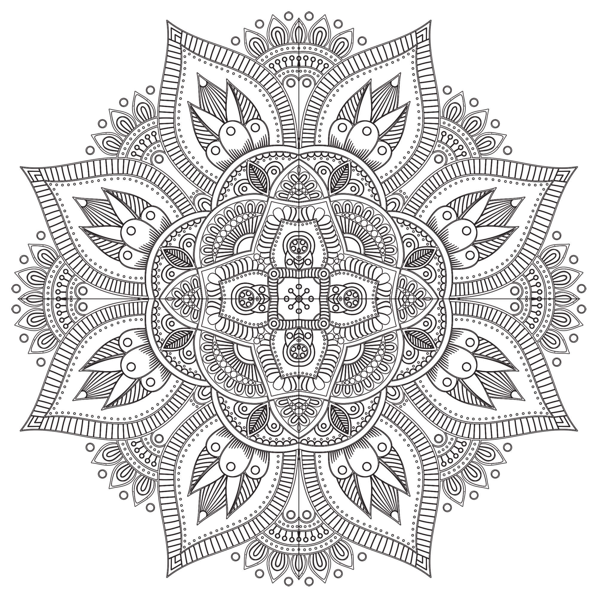 Mandala Zen Antistress Difficult Coloring Page