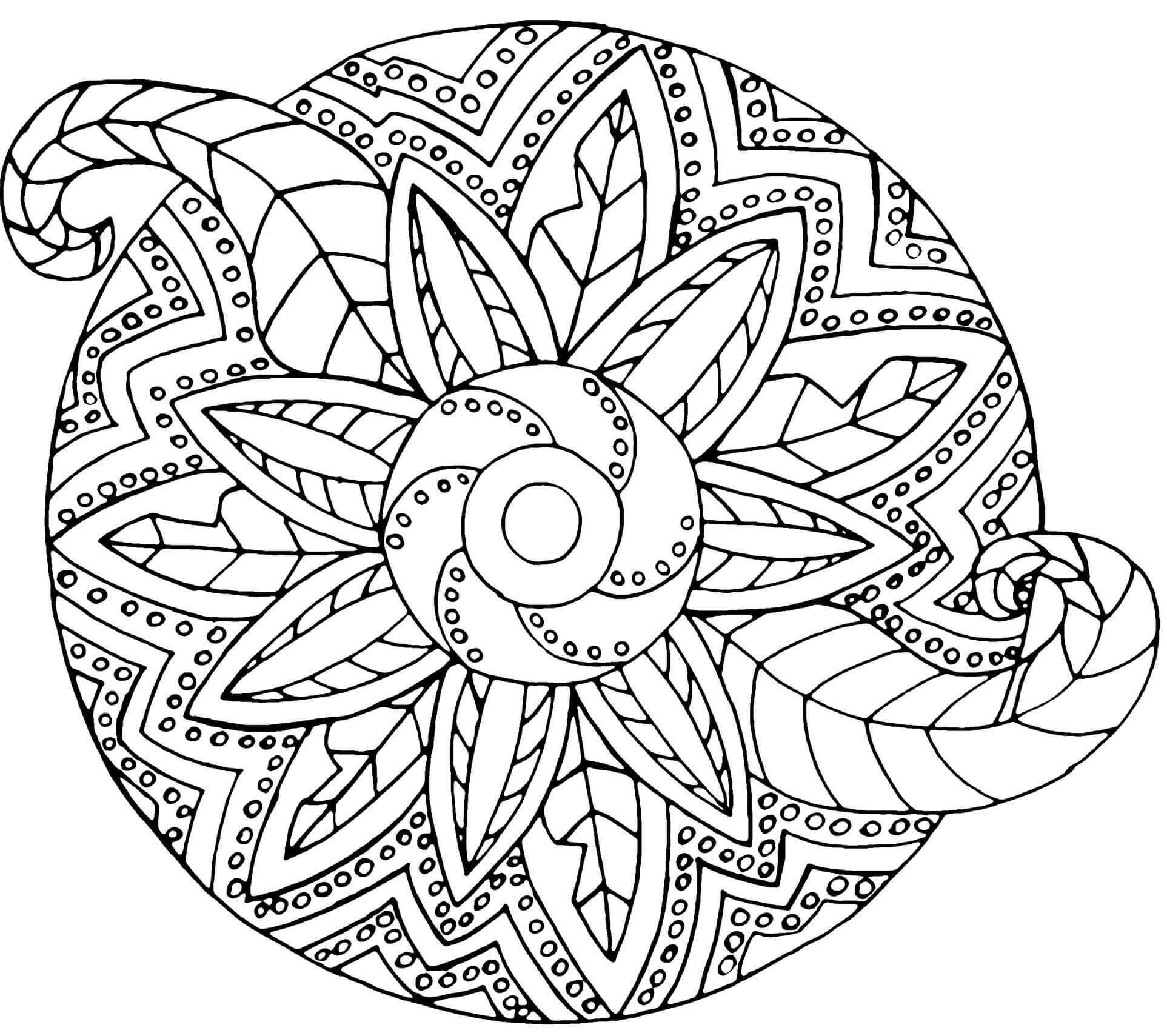 Mandala Zentangle Vegetal Coloring Page
