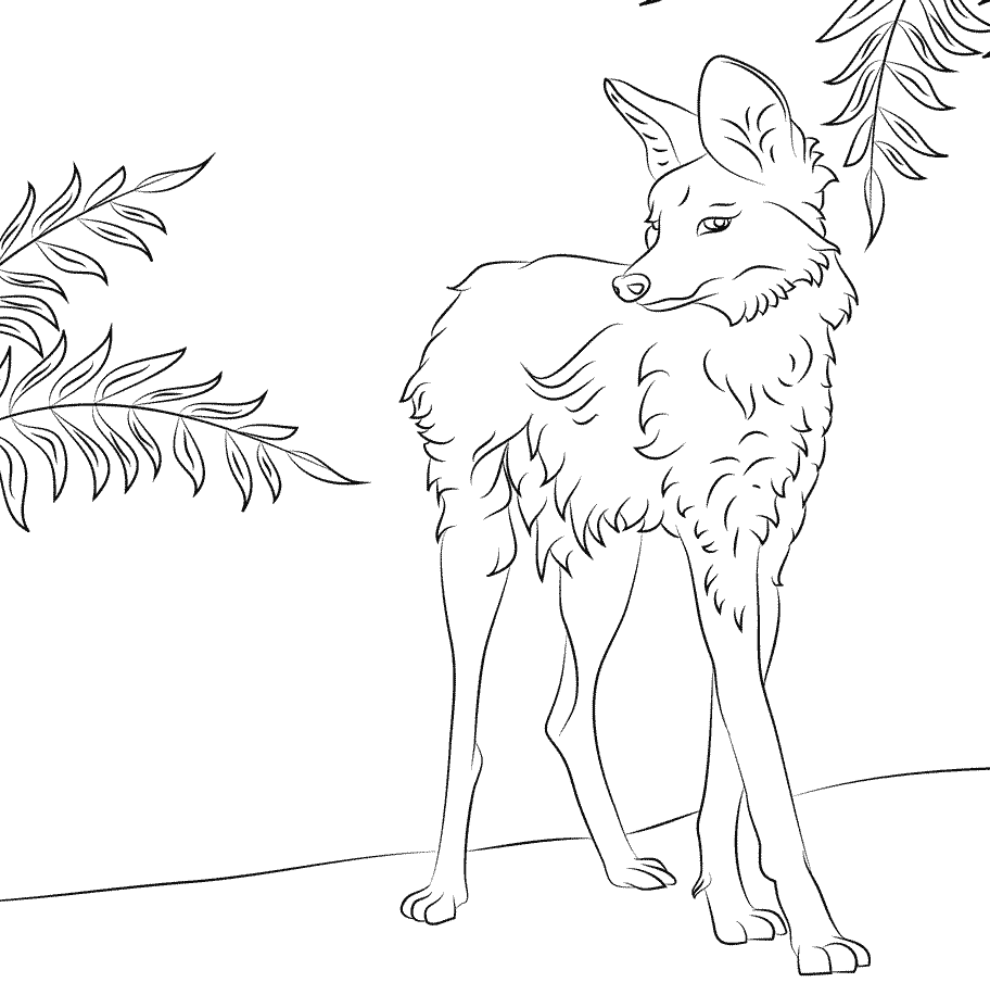 Maned Wolfs Coloring Page