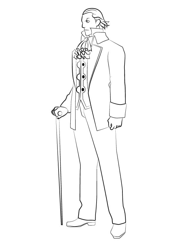 Manfred von Karma from Ace Attorney Coloring Page