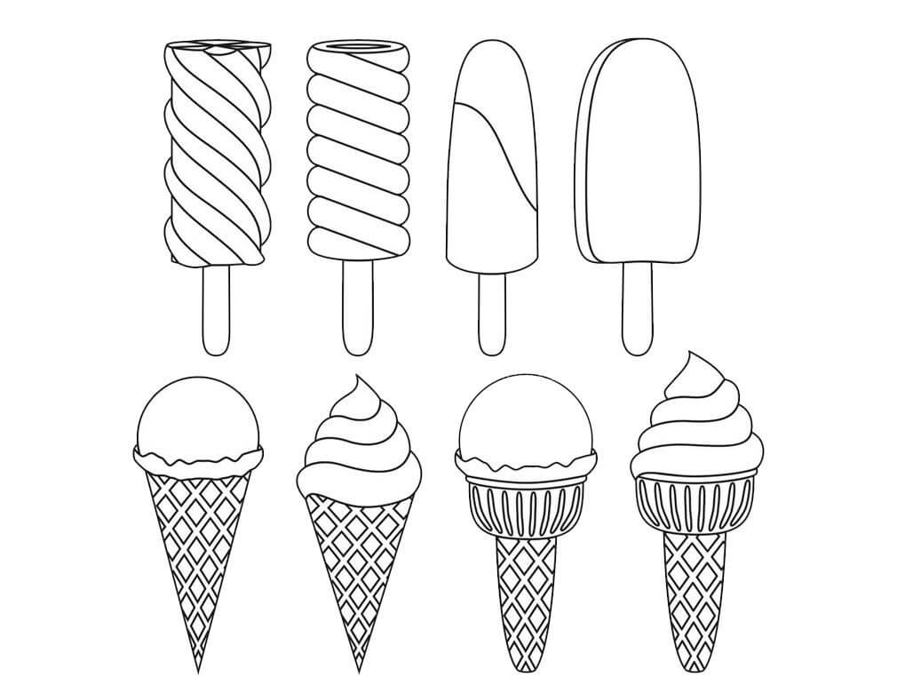 Many Types of Ice Cream Coloring Pages   Coloring Cool