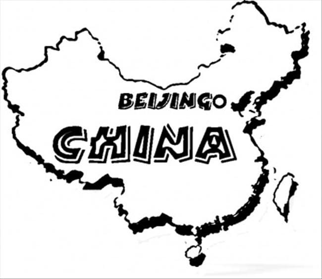 Map of China 1 Coloring Page