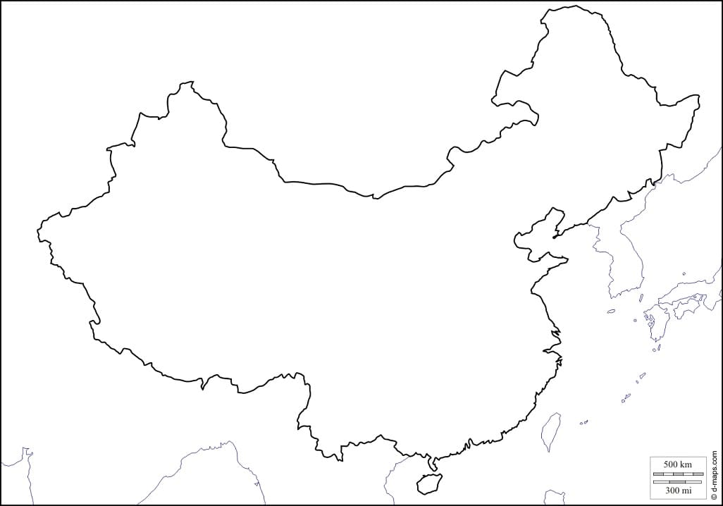 Map of China 2 Coloring Page