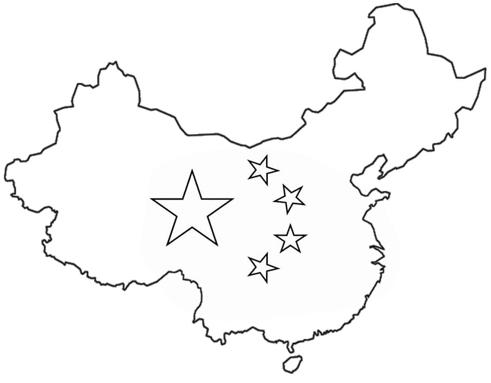 Map of China 3 Coloring Page