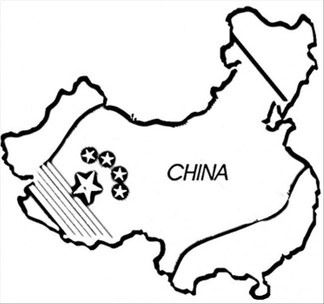 Map of China Coloring Page