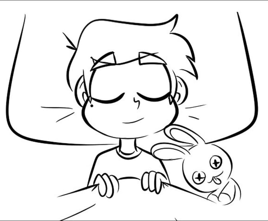 Marco Diaz Sleeping Coloring Page