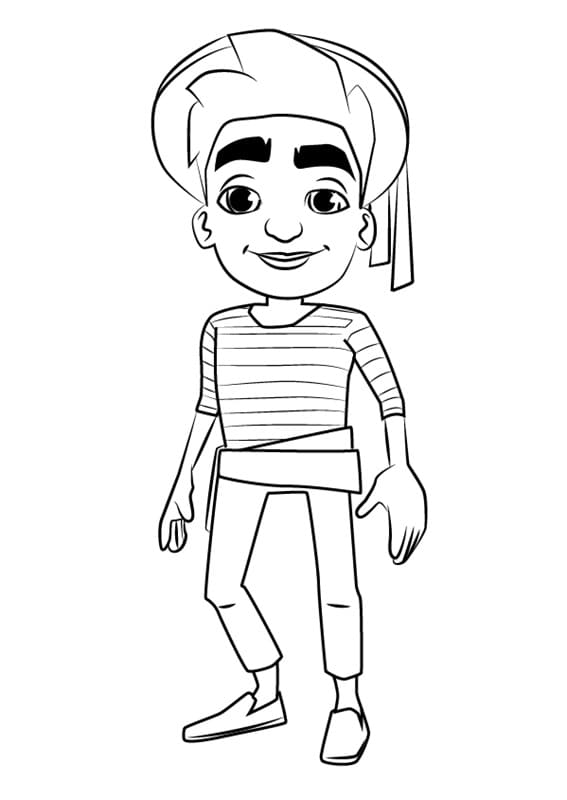 Marco from Subway Surfers Coloring Page