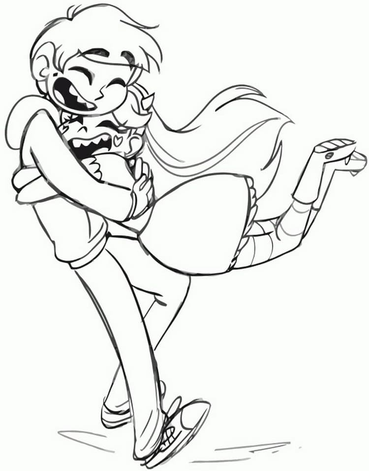 Marco Hugs Star Coloring Page