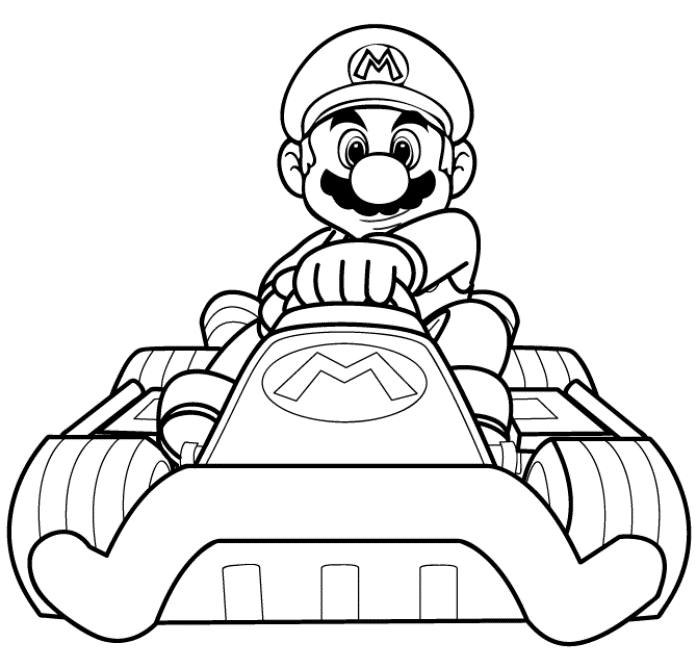 Mario Kart 1 Coloring Page