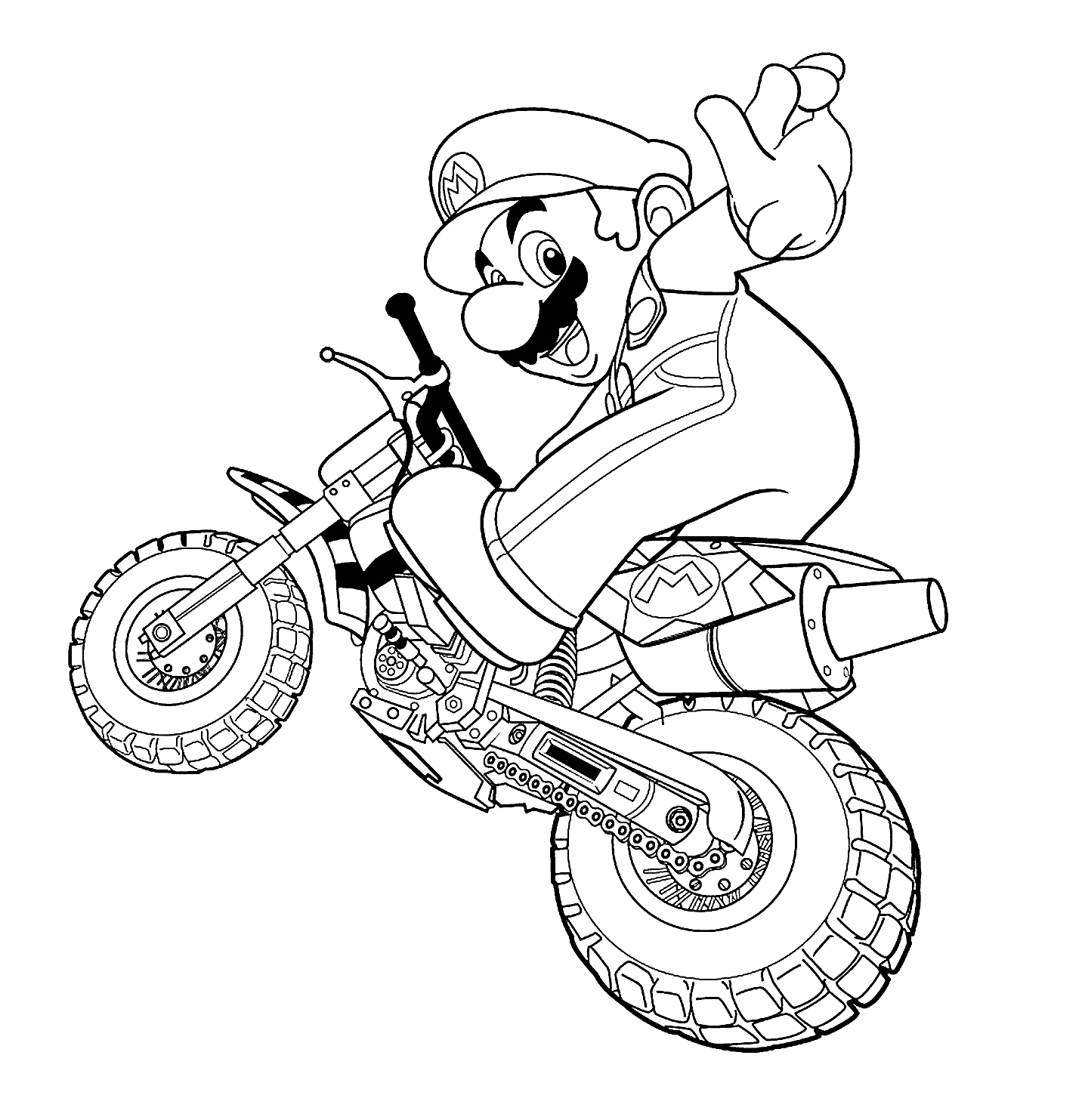 Mario The Motor Driver Coloring Page