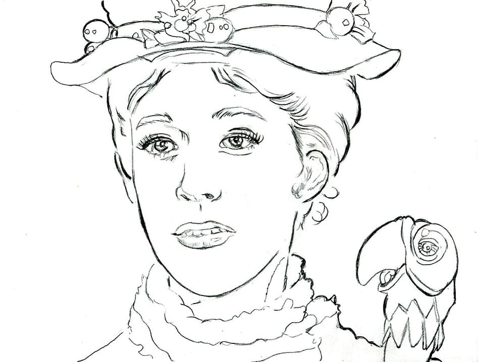 Mary Poppins’s Face Coloring Page