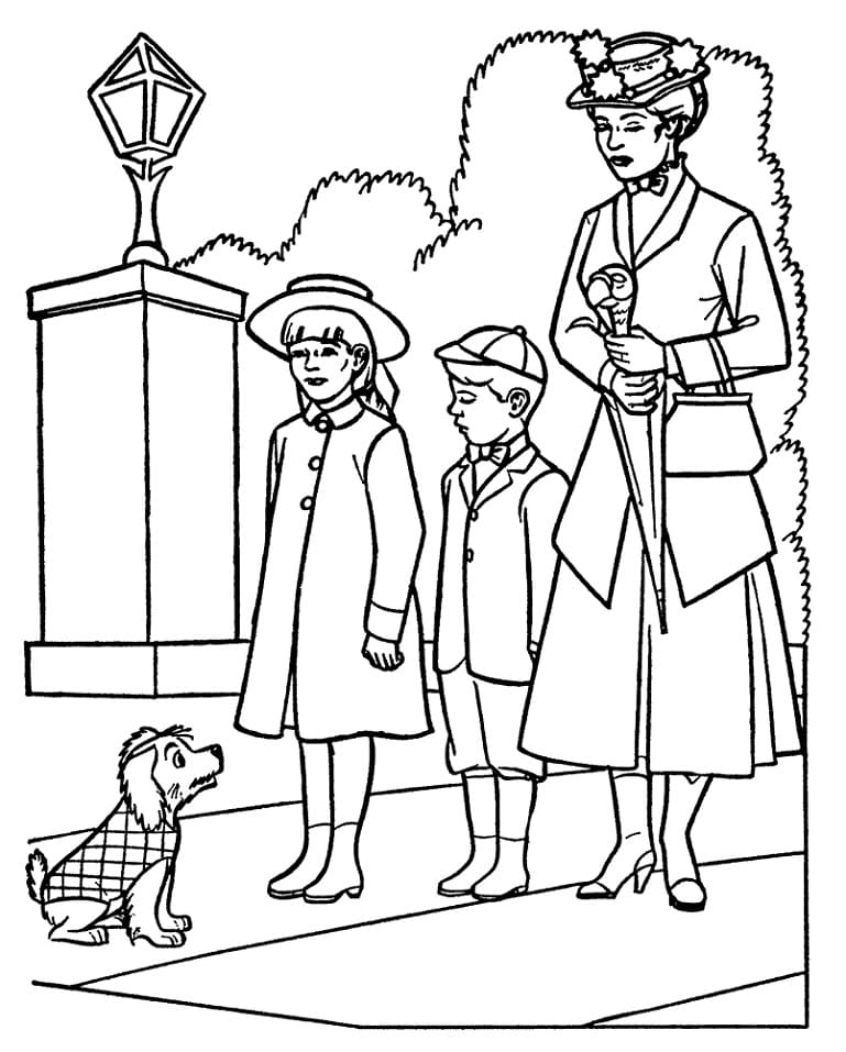 Mary Poppins 1 Coloring Page
